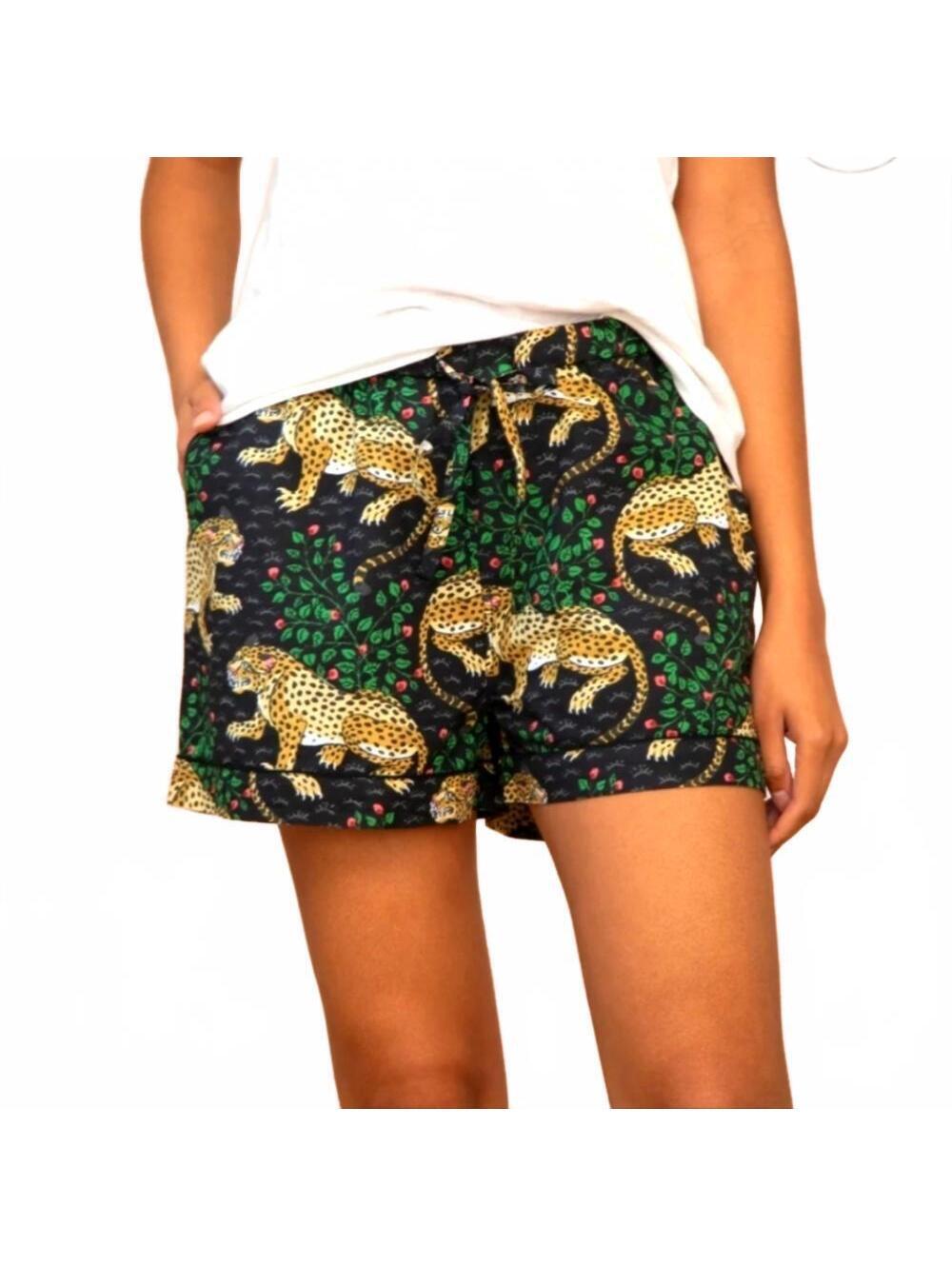 Printfresh Bagheera Pajama Shorts Ink Black PJ Women's Size Medium